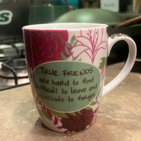Pier 1 Imports 2013 TRUE FRIENDS Coffee Tea Drink Mug Cup 4.5” T x 3.5” W - Picture 1 of 5